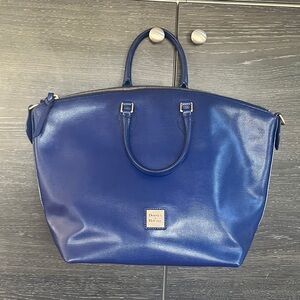 Dooney & Bourke Dark Royal Leather Large Tote